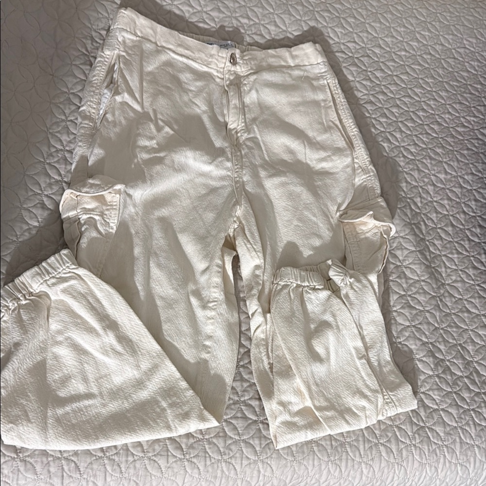 Cream Cargo Pants